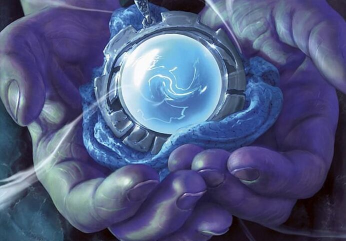 magic amulet in the hands and its charge